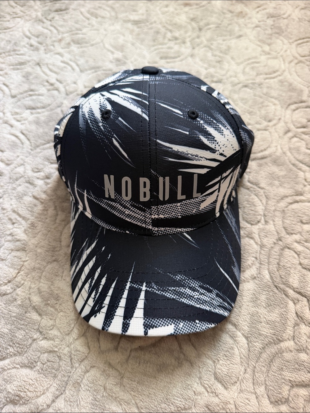 NOBULL Black & White Palm-Print Performance Cap